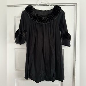 BCBG Max Azria Size 4 Black Ruffled Mini Dress